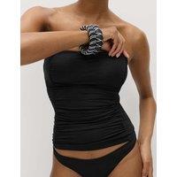 M&S Square Neck Tummy Control Ruched Tankini Black