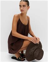 Tie Front Strappy Mini Slip Dress