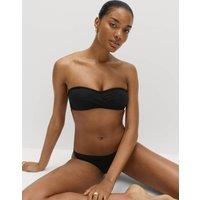 M&S Padded Twist Front Bandeau Bikini Top Black