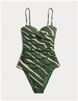 Tummy Control Printed Bandeau Swimsuit