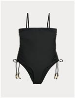 Tummy Control Wired Ruched Bandeau Swimsuit