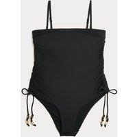 M&S Tummy Control Wired Ruched Bandeau Swimsuit Black