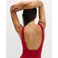 M&S Tummy Control Deep Plunge Swimsuit Lacquer Red