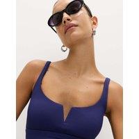 M&S Tummy Control Textured Swimsuit Midnight