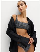 Printed High Leg Bikini Bottoms