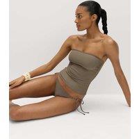 M&S Bandeau Tankini Top Dark Khaki