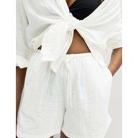 M&S Pure Cotton Double Cloth Shorts Soft White