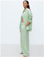 Pure Cotton Poplin Striped Pyjama Top