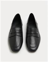 Leather Flat Chisel Toe Loafers