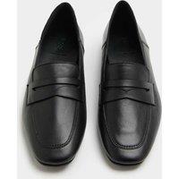 M&S Leather Flat Chisel Toe Loafers Black