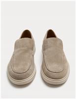 Autograph White Sole Suede Loafers Dark Navy