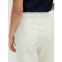M&S Mom High Waisted Ankle Grazer Jeans Ecru