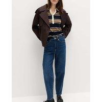 M&S Mom High Waisted Ankle Grazer Jeans Dark Indigo