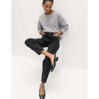 M&S Mom High Waisted Ankle Grazer Jeans Black