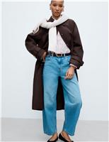 M&S Mid Rise Barrel Jeans Mid Blue