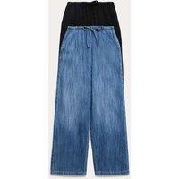 M&S 2 Pack Denim Pull On Wide Leg Jeans Medium Blue Mix