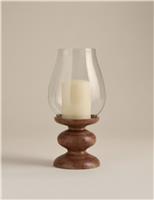 Bobbin Wooden Hurricane Candle Holder