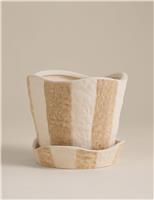 Striped Ceramic Planter