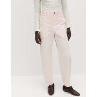 M&S Cotton Rich Barrel Leg Trousers Pink Shell