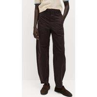 M&S Cotton Rich Barrel Leg Trousers Chocolate