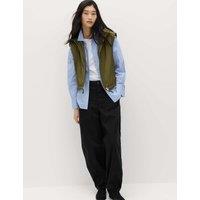 M&S Cotton Rich Barrel Leg Trousers Black