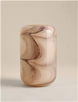 Marble Effect Glass Cylinder Vase