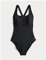 Padded Cross Back Square Neck Swimsuit