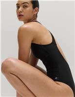 Padded Cross Back Square Neck Swimsuit