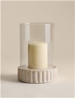 Ribbed Base Ceramic Hurricane Candle Holder