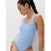 Goodmove Padded Laser Cut Racer Back Swimsuit Bluebell
