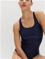 Padded Laser Cut Racer Back Swimsuit