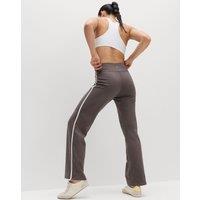 Goodmove Go Easy Cotton Rich Side Stripe High Waisted Straight Leg Joggers Mid Grey