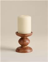 Bobbin Wooden Pillar Candle Holder