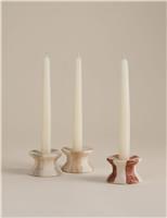 3 Pack Striped Ceramic Dinner Candle Holders