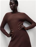 Jersey Plisse Midaxi Skater Dress