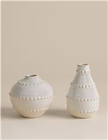 Set of 2 Bobble Bud Ceramic Vases