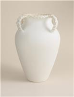Large Twist Handle Ceramic Vase