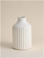 Tall Ridged Ceramic Vase