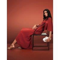 M&S Cape Detail Midaxi Column Dress Paprika