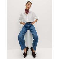 M&S Textured Collared Button Through Shirt Ivory