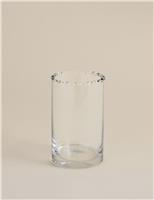 Small Cylinder Frill Top Glass Vase