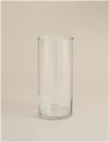 Medium Cylinder Frill Top Glass Vase