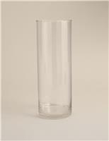 Large Cylinder Frill Top Glass Vase