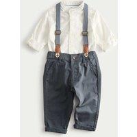 M&S 3pc Cotton Rich Top & Bottom Outfit (0-36 Mths) White Mix