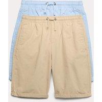 M&S 2 Pack Pure Cotton Ripstop Shorts (6-16 Yrs) Stone Mix