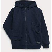 M&S Cotton Rich Zip Hoodie (6-16 Yrs) Navy
