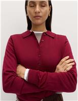 Pure Merino Wool Collared Button Front Jumper