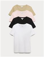 4 Pack Pure Cotton Crew Neck Tops