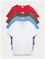 4 Pack Pure Cotton V-Neck T-Shirts