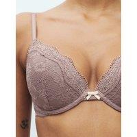 M&S Jasmine Lace Wired Plunge Bra A-E Praline
